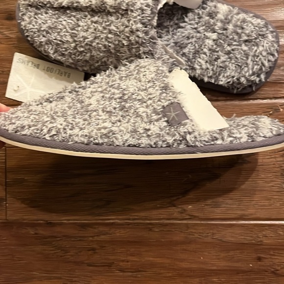 Barefoot Dreams Memory Foam Slipper in Heathered Graphite/White Size M - Picture 6 of 6